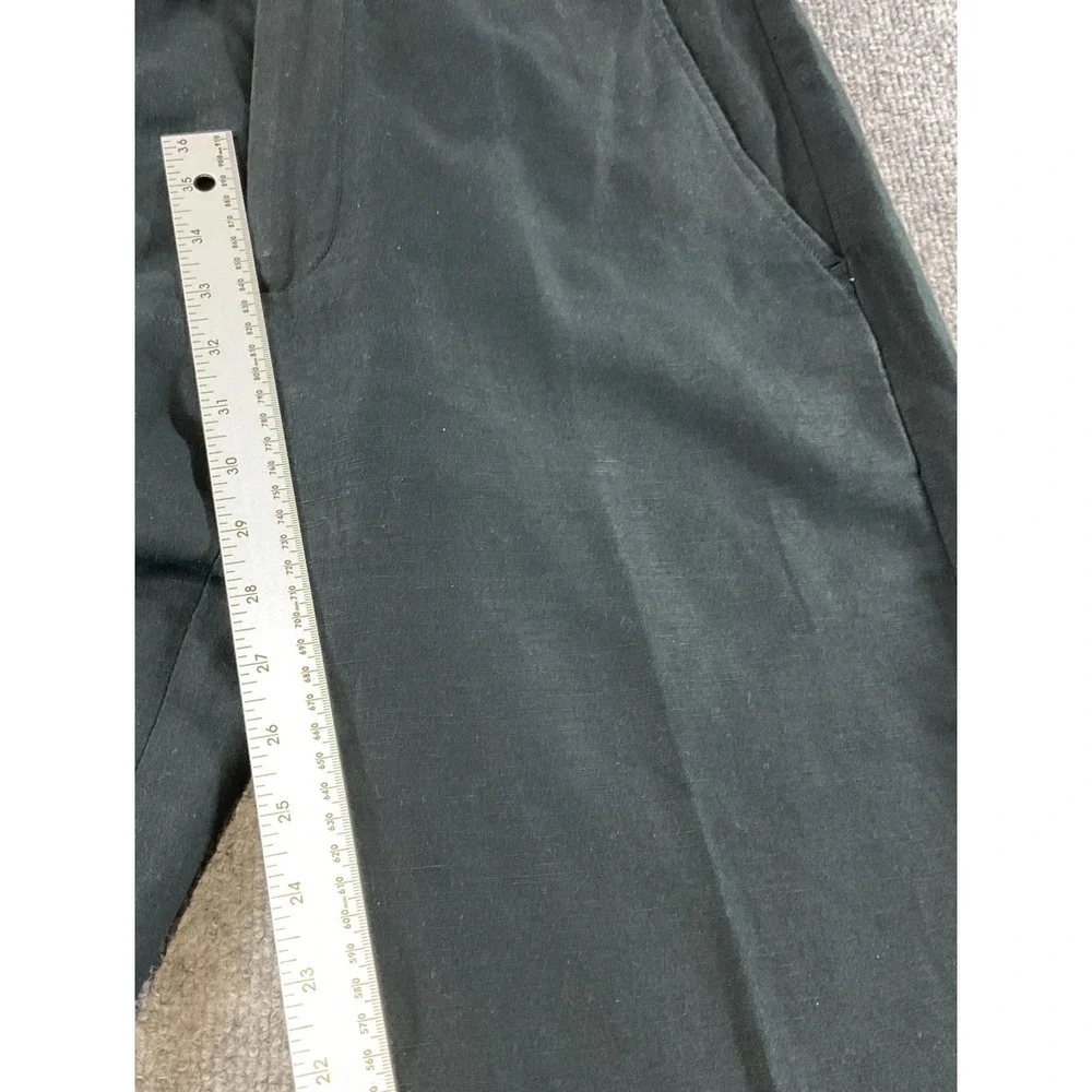 Banana Republic Mens Dress Pants 31x32 Dark Green Flat Front Straight Leg Busine